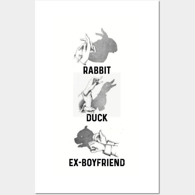 Shadow Puppets: Rabbit, Duck, Ex-Boyfriend Wall Art by Contentarama